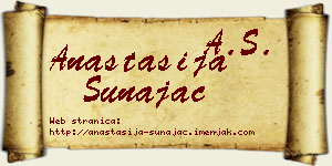 Anastasija Sunajac vizit kartica